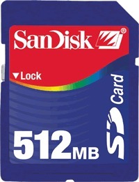 Sandisk 512MB SD Card