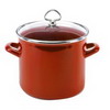 CHANTAL 33-200S Enamel-On-Steel 5-Quart Stockpot with Glass Lid Red