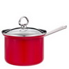 CHANTAL 35-200S Enamel-On-Steel 3-Quart Saucepan with Tempered Glass LidRed