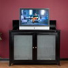 Touchstone TS71055 The Longmont Mini Theater Lift Cabinet - Black Lacquer/Cherry Highlights