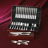 WALLACE W2417770:Silver 18/10 Continental Satin Metropolitin 77-Piece Placesetting with 5-Piece Hostess Set Bonus Steak Knives a